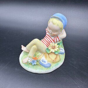 Vintage Royal Adderley Lazy Bones Bone China Figurine England Boy Sleeping
